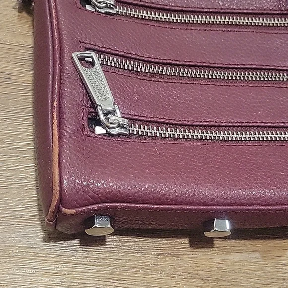 Rebecca Minkoff Crossbody BagBurgundy LeatherSilver-Tone Hardware - Picture 6 of 8
